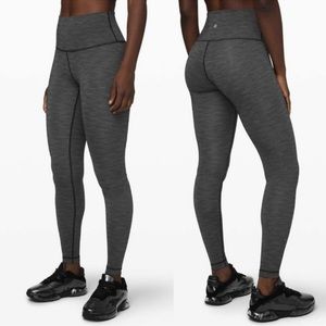 Lululemon Wunder Under High Rise 28" Leggings SZ 4 Luxtreme Heathered Black